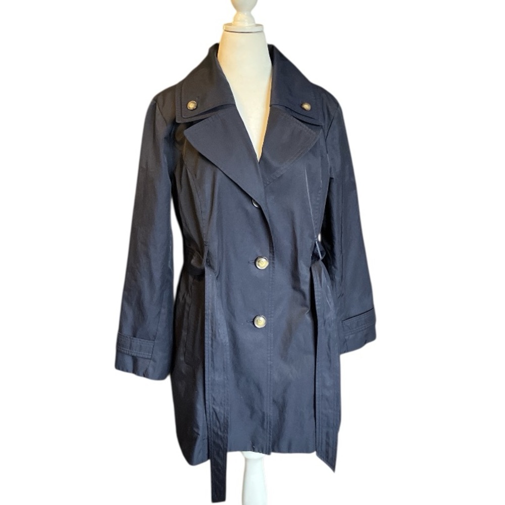 London Fog Navy Wide Lapel Trenchcoat - Picture 6 of 7
